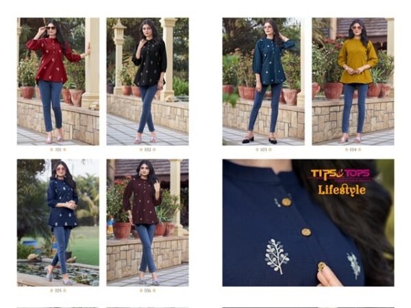 TIPS & TOPS LIFESTYLE COTTON SHORT KURTIS SUPPLIER IN SURAT