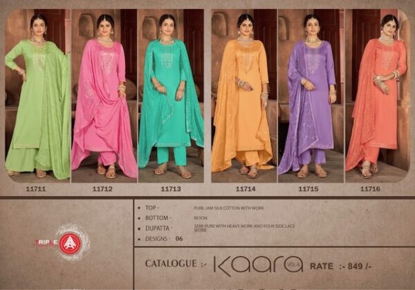 TRIPLE A KAARA JAM SILK COTTON SALWAR KAMEEZ DISTRIBUTOR IN SURAT