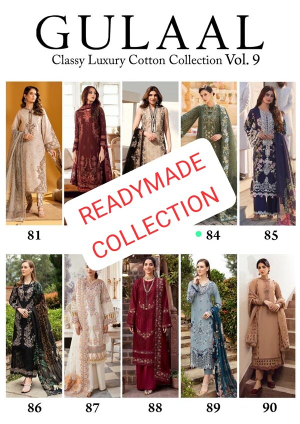 GULAAL CLASSY LUXURY COTTONCOLLECTION VOL 9 READYMADE KURTI WHOLESALE