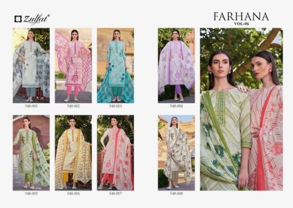 ZULFAT FARHANA VOL 6 COTTON PRINTED SALWAR KAMEEZ ONLINE SHOPPING