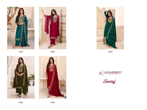 AASHIRWAD CREATION SWARAJ PARTY WEAR PREMIUM SILK SALWAR SUITS (4)