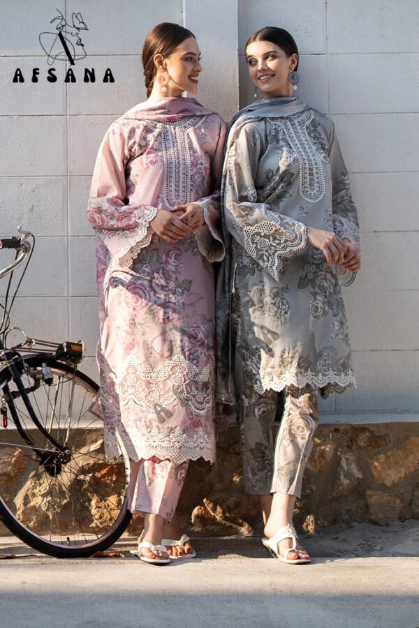 AFSANA KARACHI LAWN 02 2152 & 2153 PREMIUM LAWN READYMADE KURTI