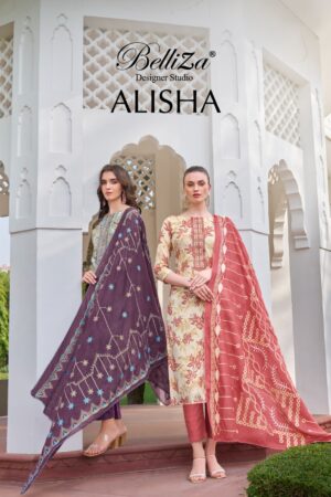 BELLIZA ALISHA 927 COTTON DIGITAL PRINTED DRESS MATERIAL WHOLESALE