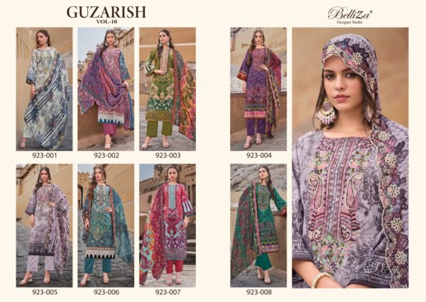 BELLIZA GUZARISH VOL 10 923 EMBROIDERY WORK SALWAR SUITS ONLINE SHOPPING