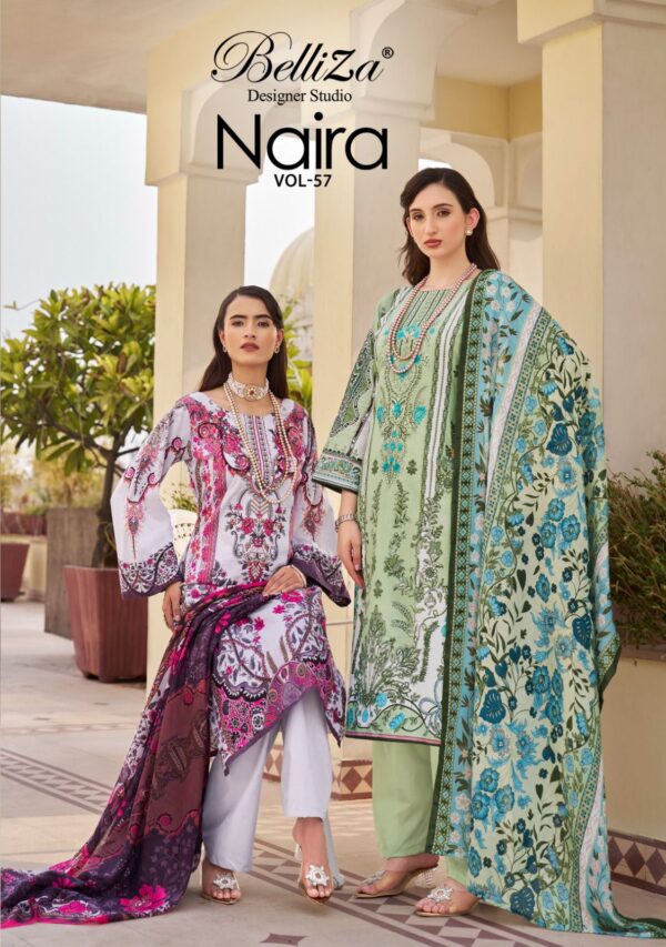 BELLIZA NAIRA VOL 57 COTTON EMBROIDERY PAKISTANI SALWAR SUITS