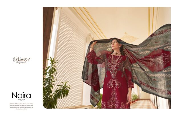 BELLIZA NAIRA VOL 57 COTTON EMBROIDERY PAKISTANI SALWAR SUITS (11)