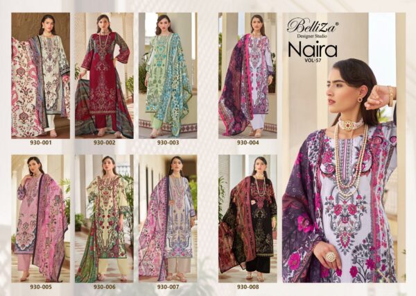 BELLIZA NAIRA VOL 57 COTTON EMBROIDERY PAKISTANI SALWAR SUITS (11)