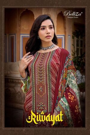 BELLIZA RIWAYAT 925 VISCOSE RAYON PAKISTANI SUITS WITH PRICE