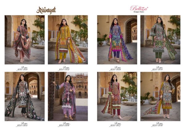 BELLIZA RIWAYAT 925 VISCOSE RAYON PAKISTANI SUITS WITH PRICE