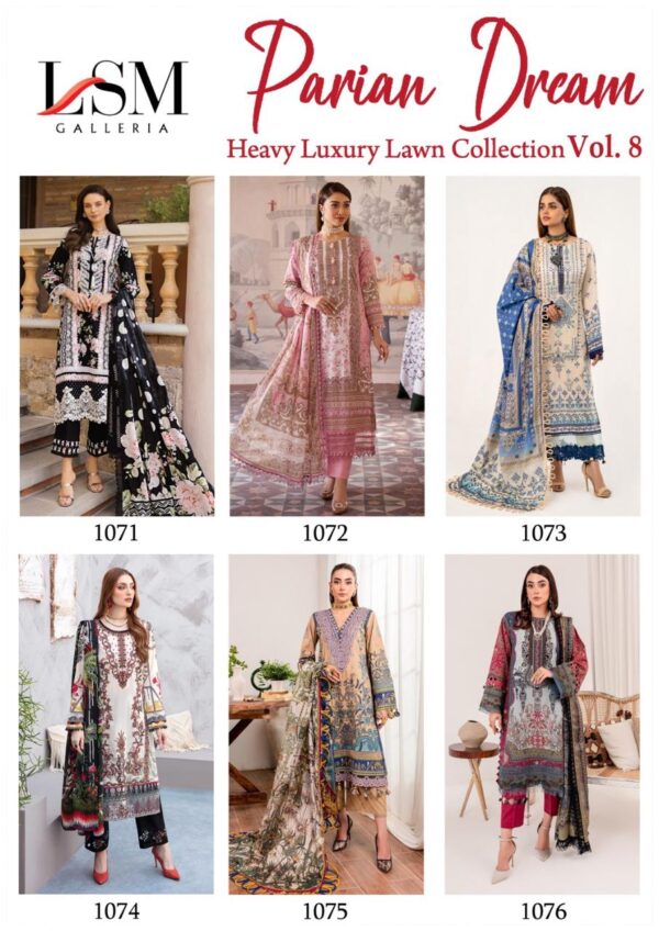 LSM PARIAN DREAM HEAVY LUXURY LAWN COLLECTION VOL-8 PAKISTANI SUITS ONLINE