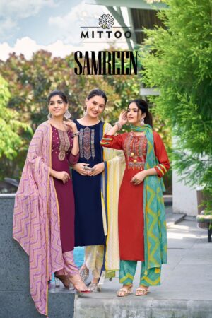 MITTOO SAMREEN RAYON READYMADE KURTI CATALOGUE IN SURAT