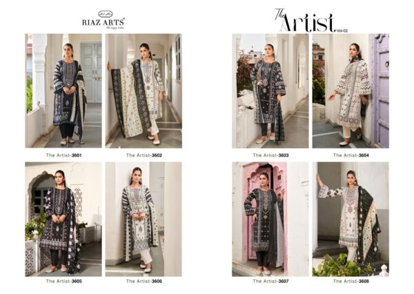 RIAZ ARTS THE ARTIST VOL 2 KARACHI LAWN UNSTITCHED SUITS CATALOGUE PRICE