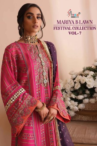 SHREE FABS MARIA B FESTIVAL LAWN COLLECTION VOL 7 PAKISTANI SUITS WITH PRICE