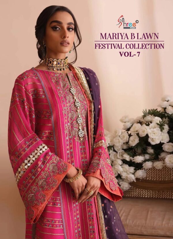 SHREE FABS MARIA B FESTIVAL LAWN COLLECTION VOL 7 PAKISTANI SUITS WITH PRICE