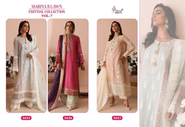 SHREE FABS MARIA B FESTIVAL LAWN COLLECTION VOL 7 PAKISTANI SUITS WITH PRICE