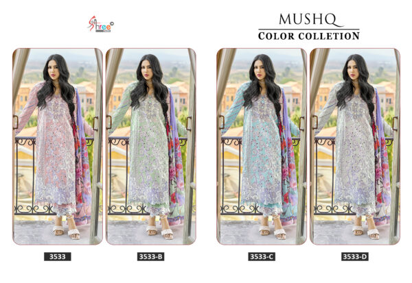 SHREE FABS MUSHQ COLOUR COLLECTION-24 3533 PURE LAWN SUITS ONLINE