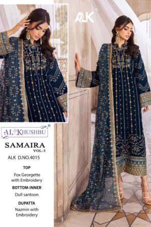 AL KHUSHBU ALK 4015 SAMAIRA VOL 3 PAKISTANI SUITS ONLINE SUPPLIER