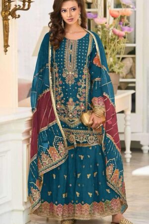 HUSNARA 14042 A ORGANZA PAKISTANI SUITS AT BEST PRICE