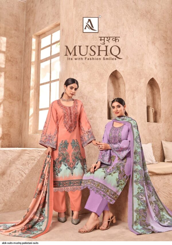 ALOK MUSHQ H 1561 FANCY EMBROIDERY PAKISTANI SUITS ONLINE WHOLESALE