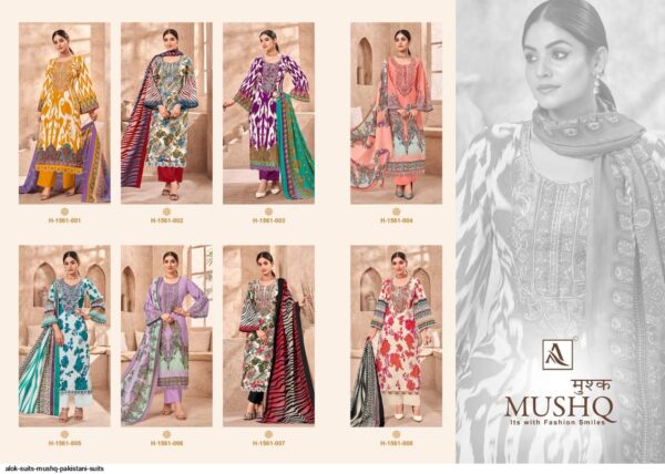 ALOK MUSHQ H 1561 FANCY EMBROIDERY PAKISTANI SUITS ONLINE WHOLESALE