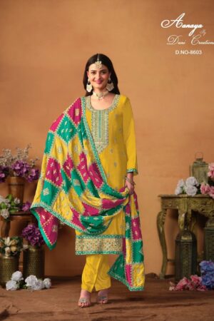 ANAYA DANI CREATION 8601 TO 8603 CHINON SILK SALWAR SUITS ONLINE