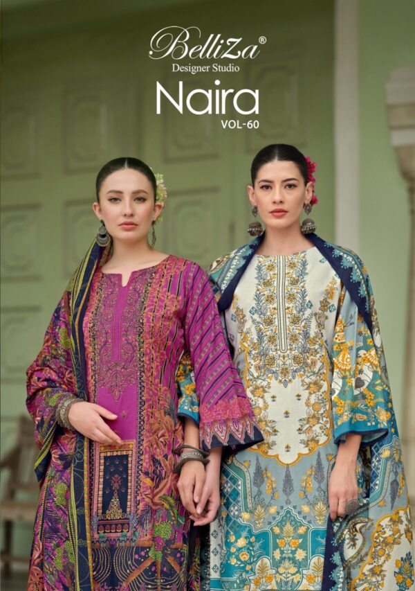 BELLIZA NAIRA VOL-60 938 WHOLESALE COTTON PAKISTANI DRESS MATERIAL (1)