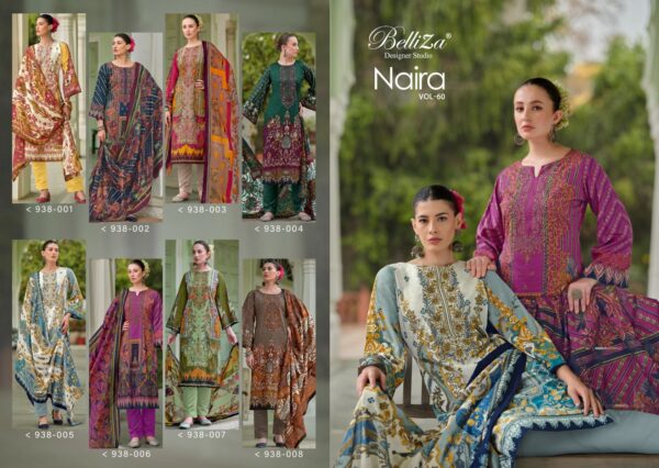 BELLIZA NAIRA VOL-60 938 WHOLESALE COTTON PAKISTANI DRESS MATERIAL (1)