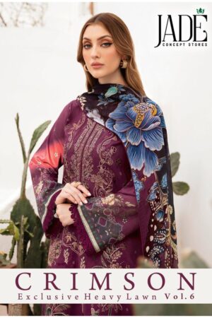 JADE CRIMSON EXCLUSIVE HEAVY LAWN COLLECTION VOL 6 PAKISTANI SUITS SUPPLIER