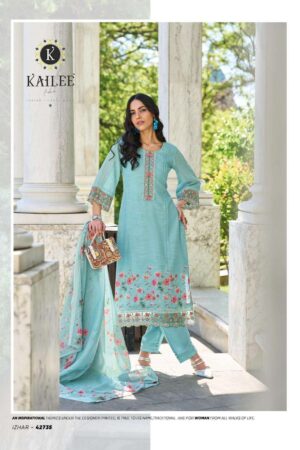 KAILEE FASHION IZHAAR VOL 3 42731-42736 LINEN CATALOGUE SUITS DESING