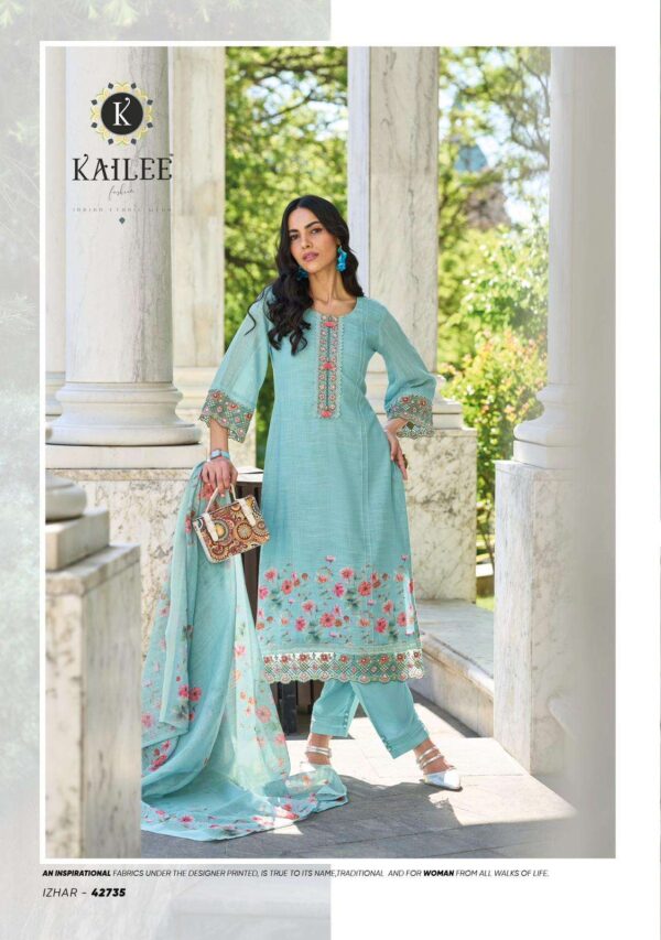 KAILEE FASHION IZHAAR VOL 3 42731-42736 LINEN CATALOGUE SUITS DESING