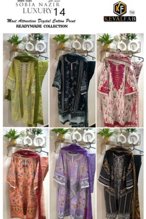 KEVAL FABS SOBIA NAZIR VOL-14 KARACHI PRINTED READYMADE PAKISTANI KURTI