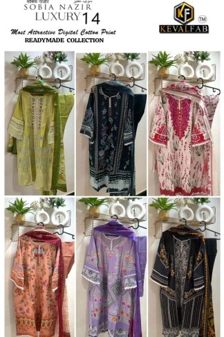 KEVAL FABS SOBIA NAZIR VOL-14 KARACHI PRINTED READYMADE PAKISTANI KURTI