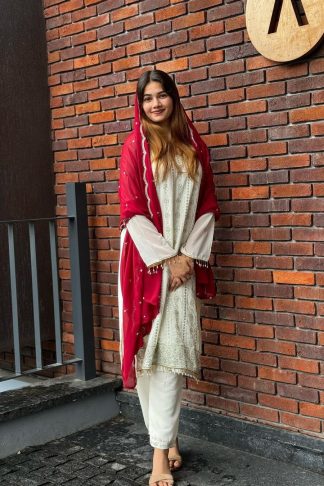 THE LIBAS AD170 GEORGETTE DESIGNER READYMADE TOP PLAZZO & DUPATTA SET ONLINE