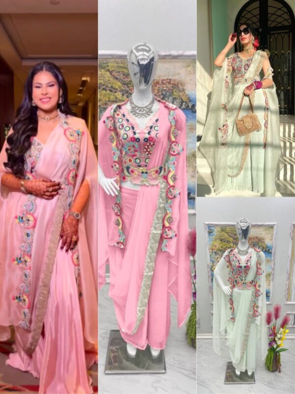 THE LIBAS COLLECTION PD-1036 OFF WHITE PLAZZO KOTI SET WHOLESALE