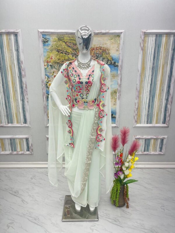 THE LIBAS COLLECTION PD-1036 OFF WHITE PLAZZO KOTI SET WHOLESALE