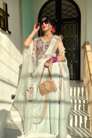 THE LIBAS COLLECTION PD-1036 OFF WHITE PLAZZO KOTI SET WHOLESALE