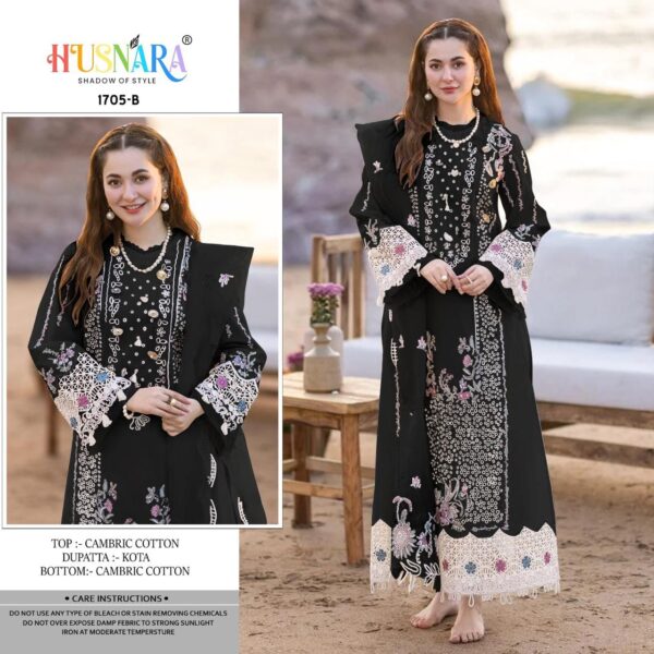 HUSNARA 1705 B CAMBRIC COTTON DESIGNER PAKISTANI SUITS WITH PRICE