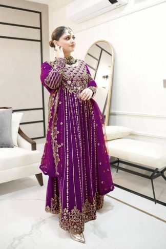 THE LIBAS LC 1198 CHERRY DESIGNER EMBROIDERED ANARKALI GOWN WHOLESALE