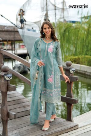 ZAVERI AANCHAL1356 SOFT ORGANZA DESIGNER SALWAR SUITS WITH PRICE