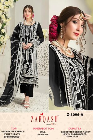 ZARQASH Z 3096 A PAKISTANI SUITS LATEST DESIGN 2024