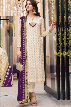 HOOR TEX H 256 A FOX GEORGETTE WHOLESALE OF PAKISTANI SUITS