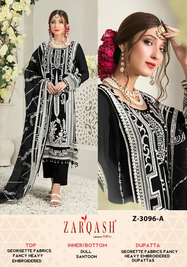 ZARQASH Z 3096 A PAKISTANI SUITS LATEST DESIGN 2024