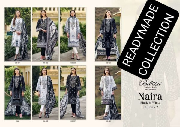 BELLIZA NAIRA BLACK & WHITE EDITION -2 936 WHOLESALE PAKISTANI SUITS SURAT