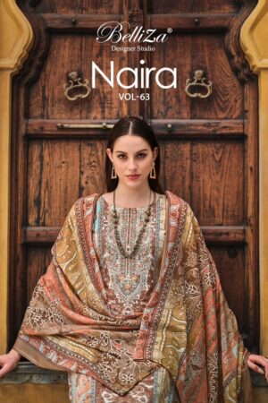 BELLIZA NAIRA VOL-63 944 COTTON PAKISTANI SUITS ONLINE SUPPLIER