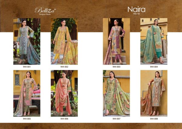 BELLIZA NAIRA VOL-63 944 COTTON PAKISTANI SUITS ONLINE SUPPLIER