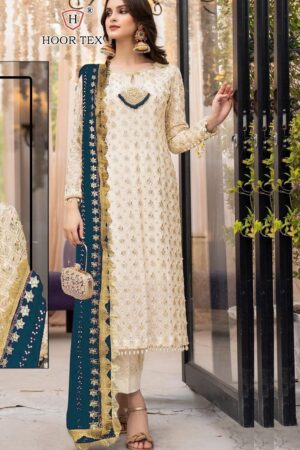 HOOR TEX H 256 C FOX GEORGETTE PAKISTANI SUITS WITH PRICE