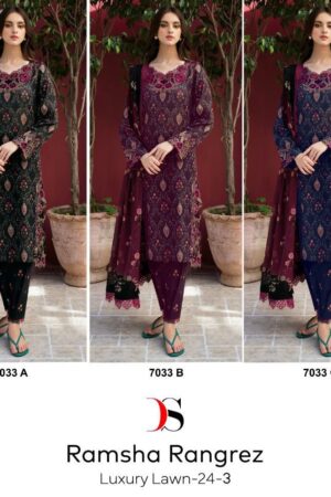 DEEPSY RAMSHA RUNGREZ 24-3 7033 LUXURY LAWN PAKISATNI SUITS WITH PRICE