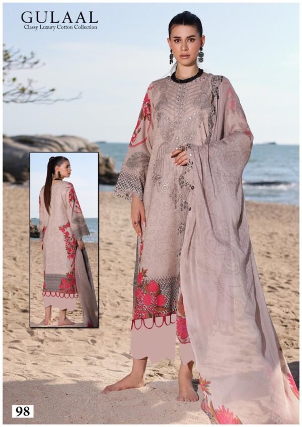 GULAAL VOL-10 91 TO 100 COTTON PAKISTANI SUITS LATEST DESIGN 2024 - Image 14