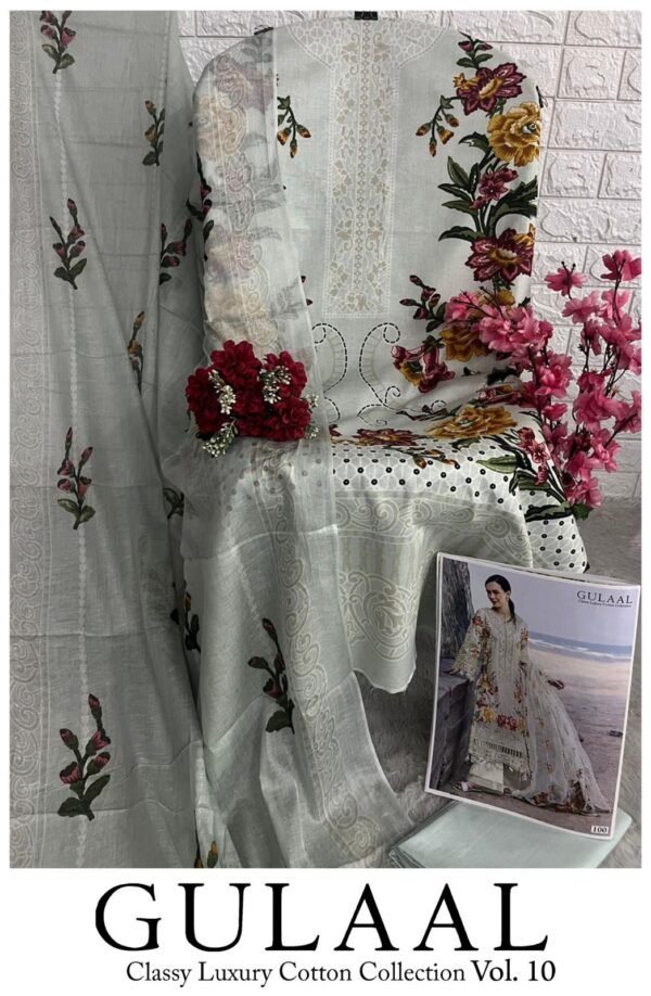 GULAAL VOL-10 91 TO 100 COTTON PAKISTANI SUITS LATEST DESIGN 2024 - Image 8