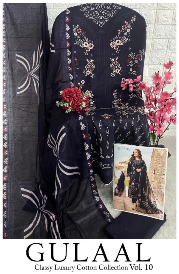 GULAAL VOL-10 91 TO 100 COTTON PAKISTANI SUITS LATEST DESIGN 2024 - Image 10